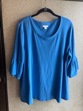 J. Jill blue bell sleeve 3/4 sleeve top shirt size XL casual comfortable spring
